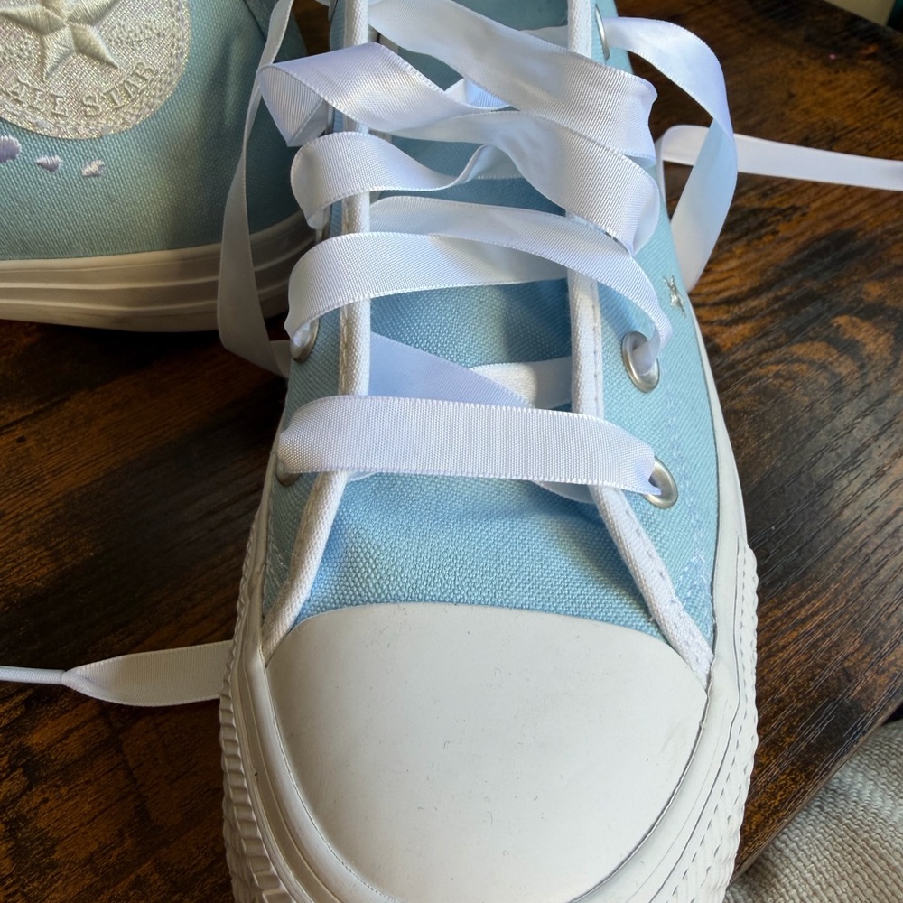 Light Blue High-Top Sneakers - Picture 8 of 16